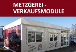 Metzgerei Verkaufsmodul (Metzgereicontainer) - Vermietung - Vorderansicht